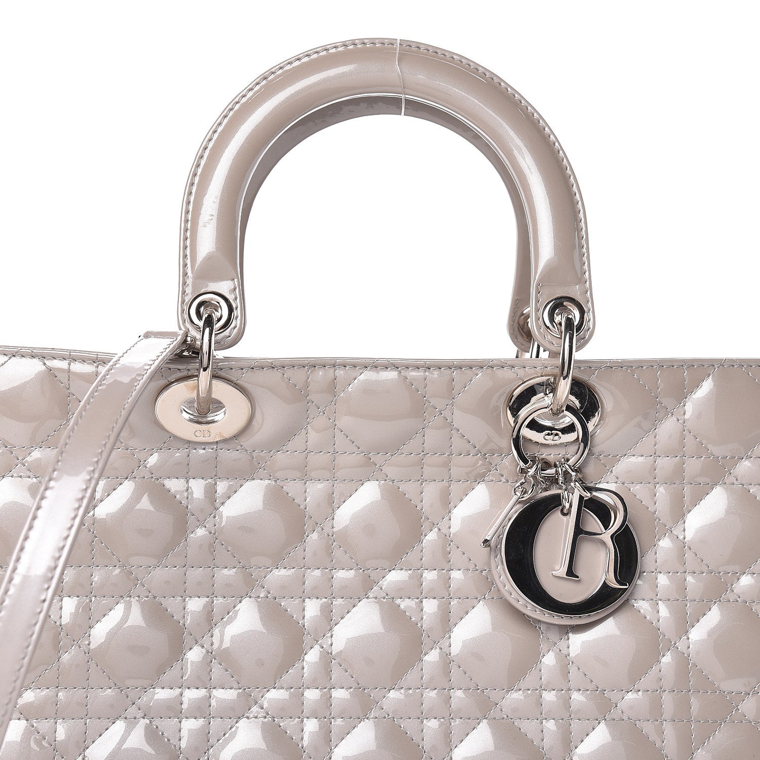 Christian Dior Patent Cannage Large Lady Dior Beige 12 of 13