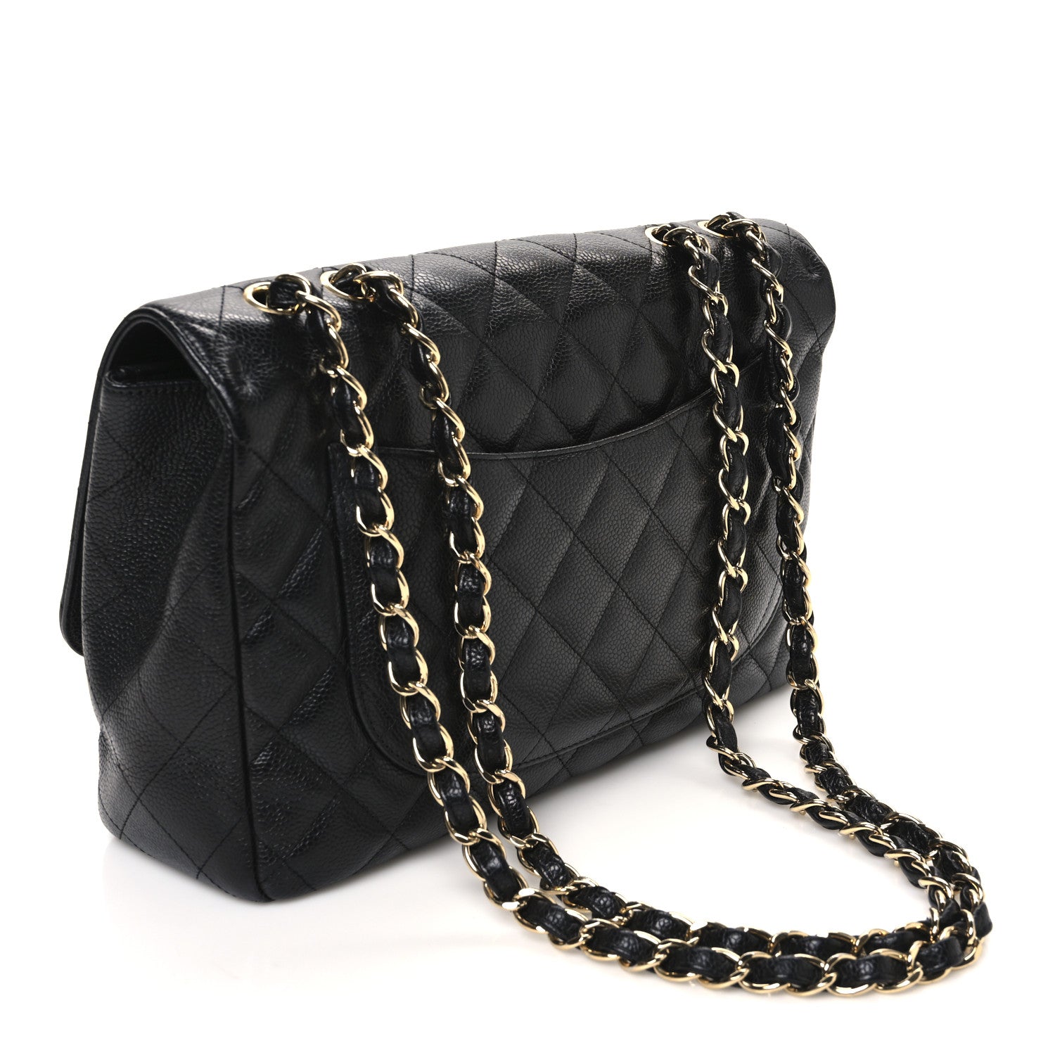 Chanel Caviar Quilted Jumbo Single Flap Black 3 of 10