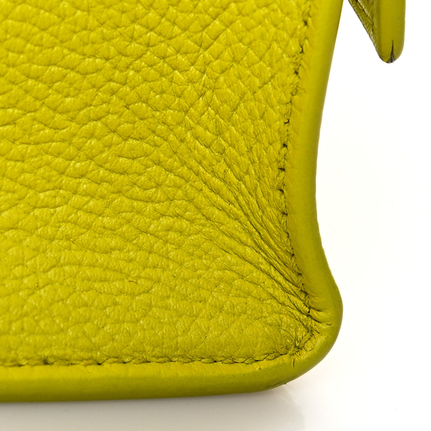 Grained Calfskin Small Hourglass Top Handle Bag Lime