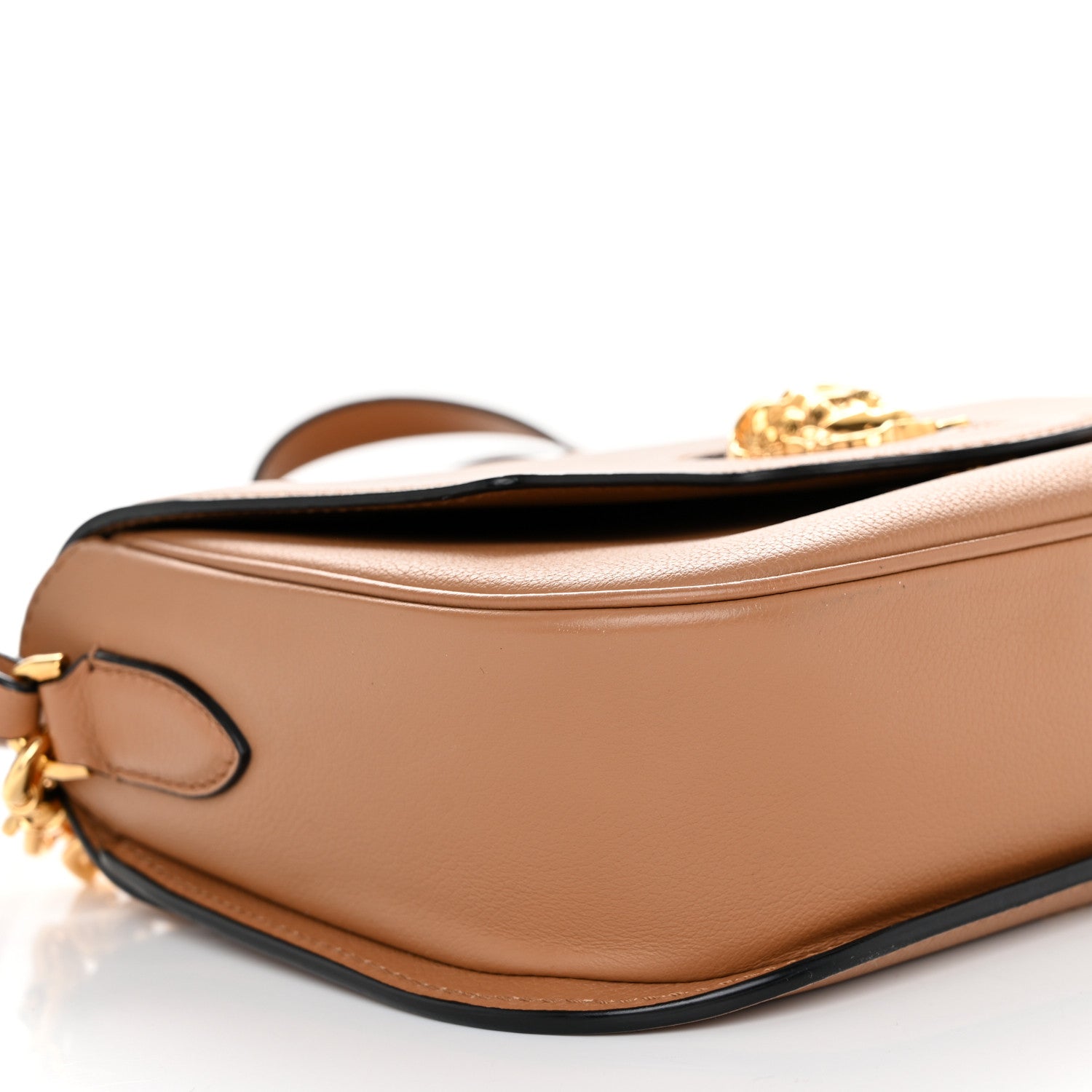 Versace Grained Calfskin La Medusa Chain Clutch Bag Brown 9 of 10