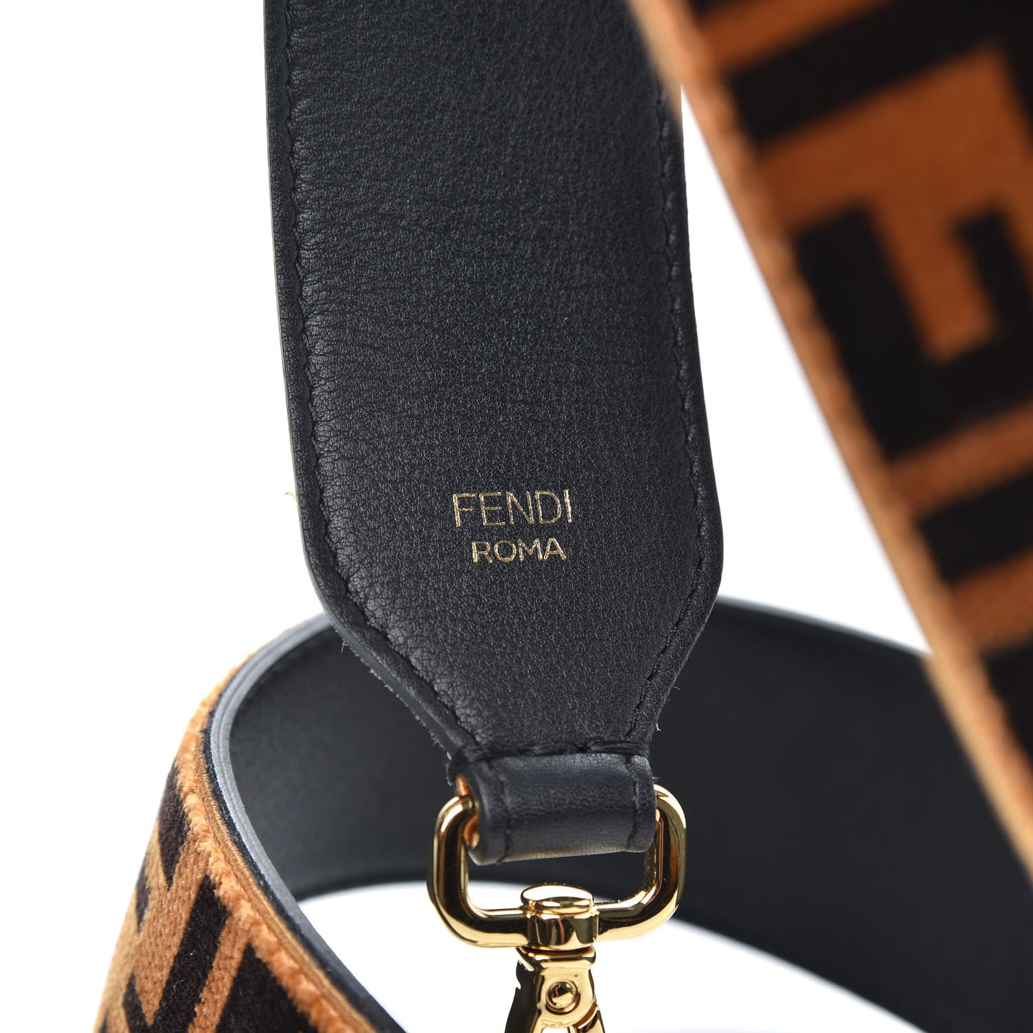 Fendi Velvet Tapestry FF Strap You Tobacco 3 of 5