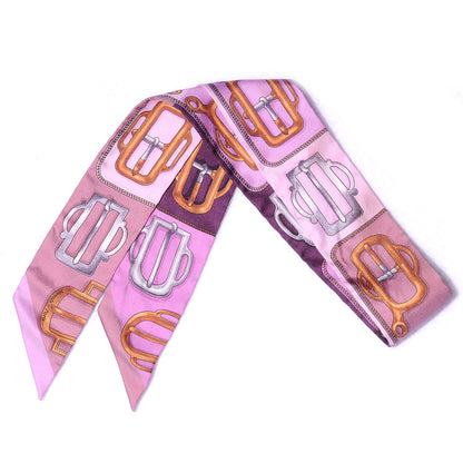 Hermes Silk Bouclerie d Attelage Twilly Scarf Purple 1 of 3
