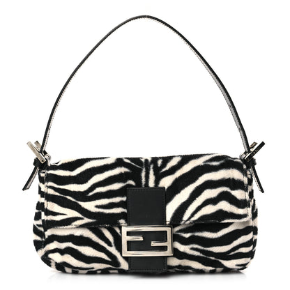Fendi Zebra Print Baguette Black White 1 of 9