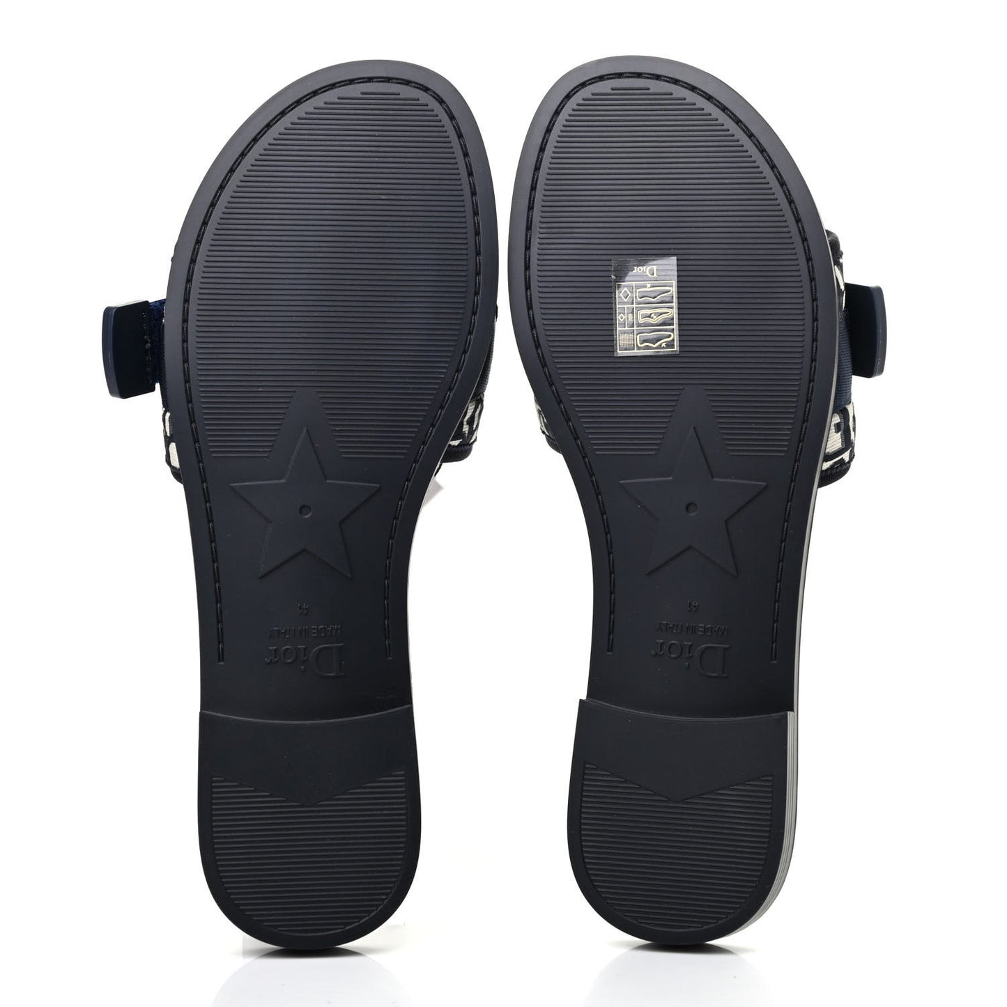 Nylon Oblique Dio(r)evolution Slide Sandals 41 Deep Blue