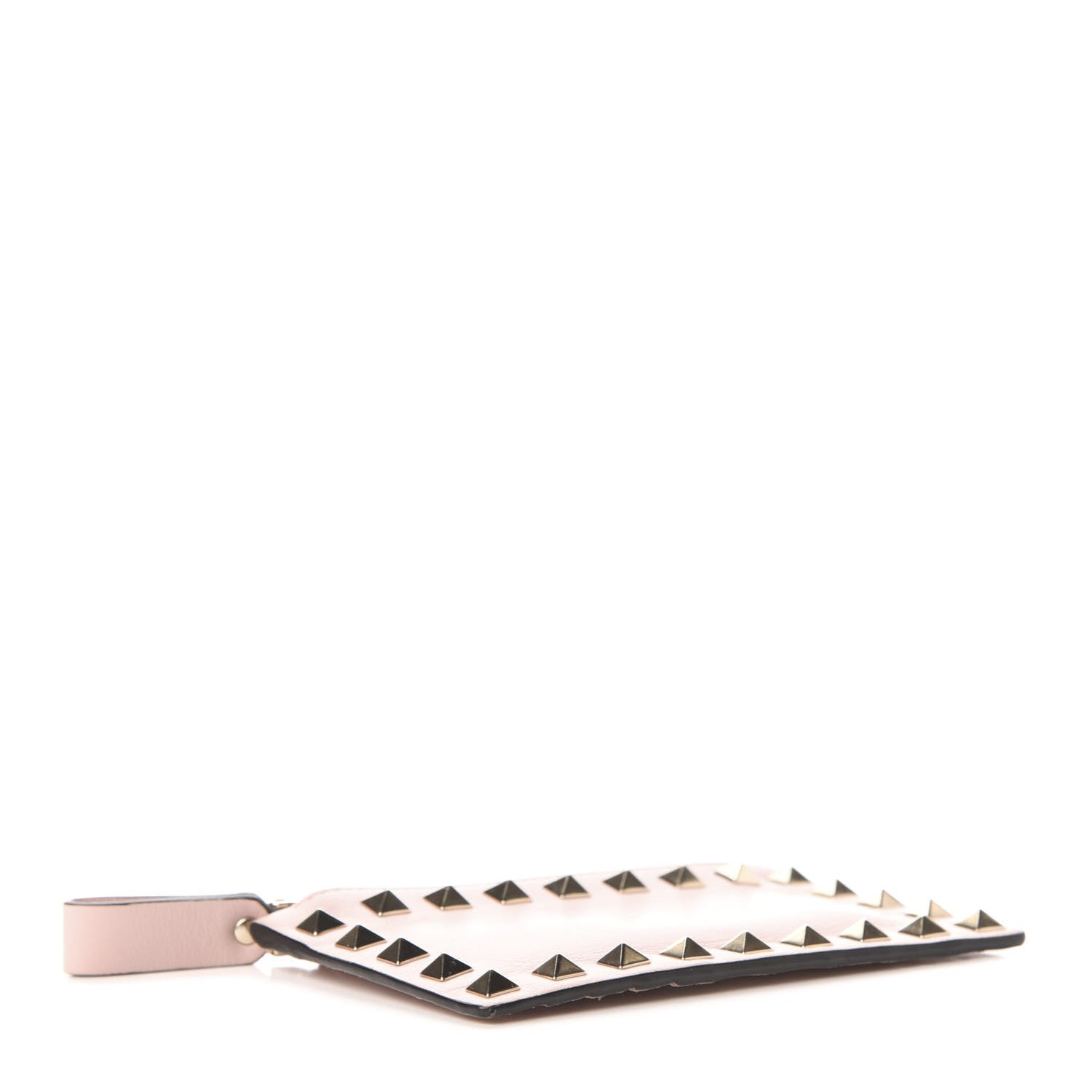 Valentino Garavani Calfskin Rockstud Coin Case Card Holder Water Rose 4 of 7