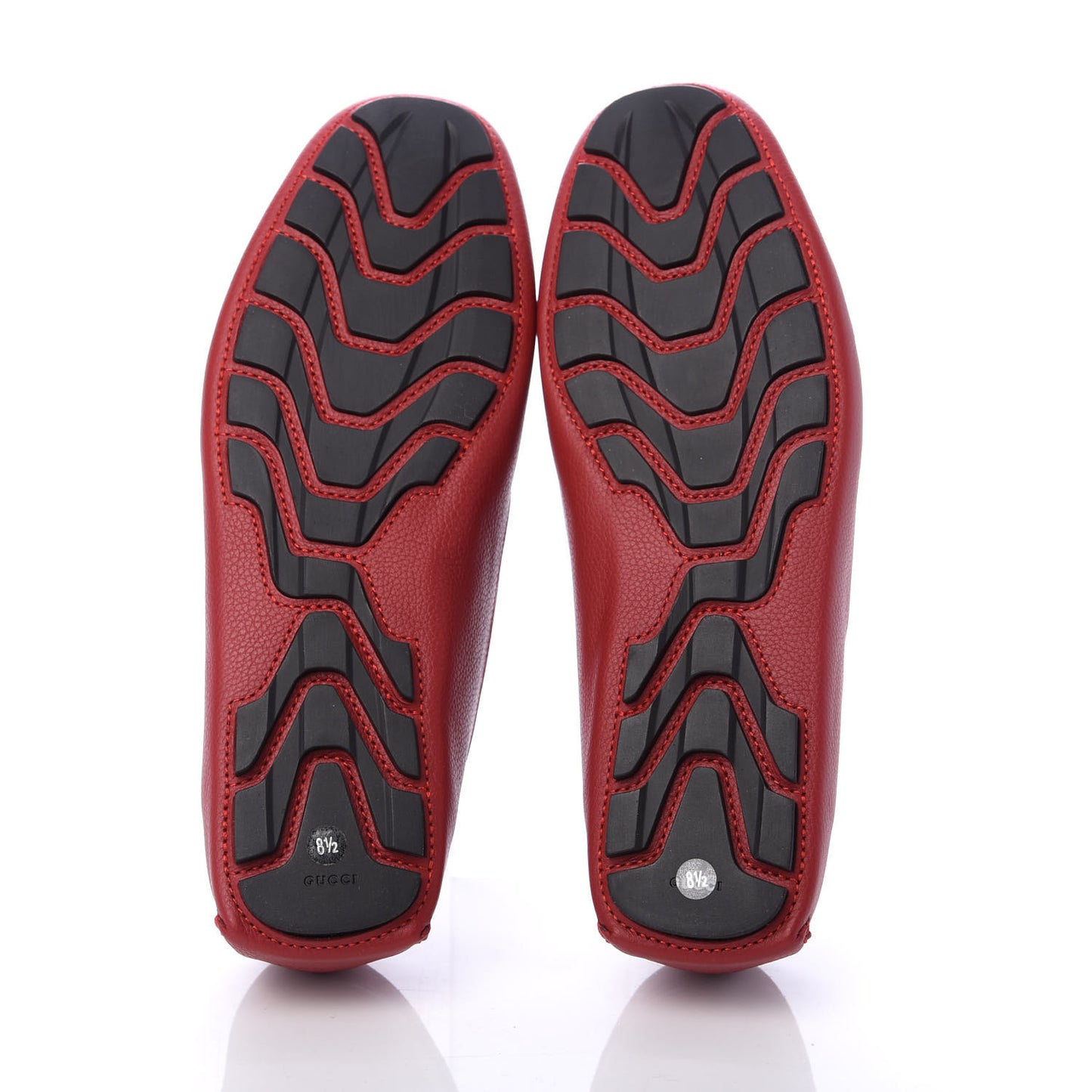 Calfskin Web Mens Driver Loafers 8.5 Red