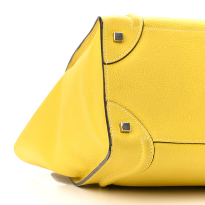 Celine Drummed Calfskin Mini Luggage Citron 8 of 12