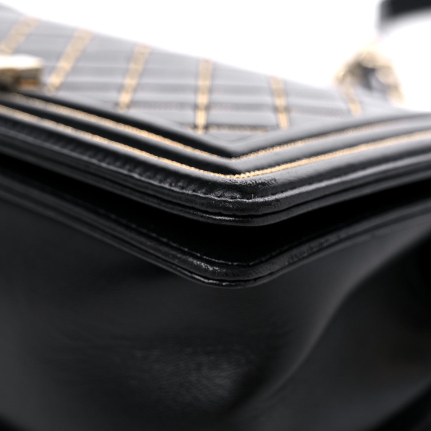 Lambskin Chain Quilted Medium Boy Flap Black