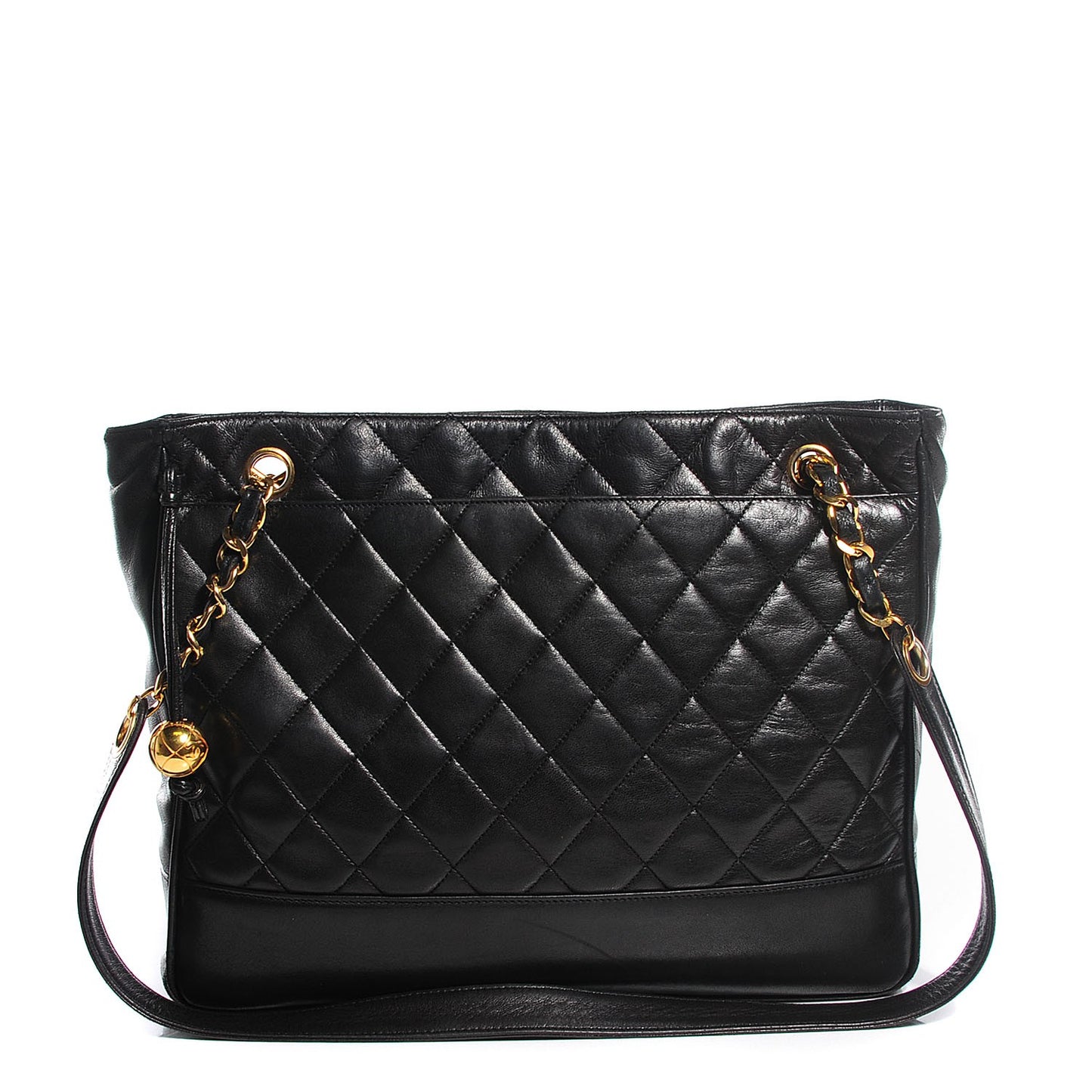 Lambskin Quilted Shoulder Bag Black