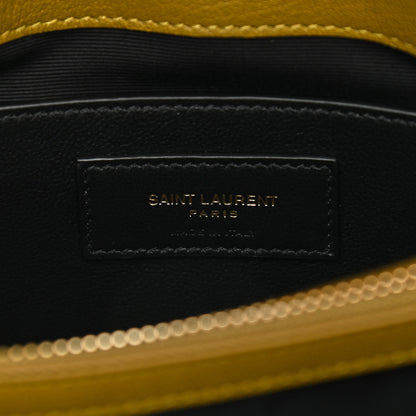 Saint Laurent Sheepskin Matelasse Chevron Monogram Medium College Bag Olive 6 of 10