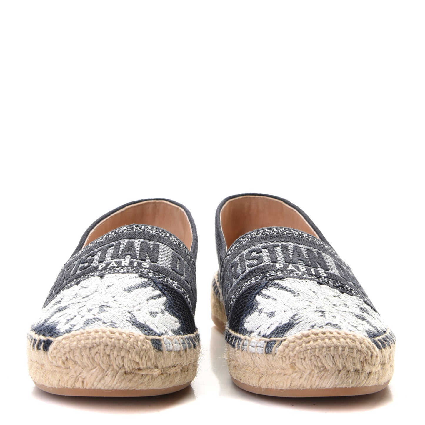Canvas Tie and Dior Embroidered Granville 15mm Espadrilles 36 Denim