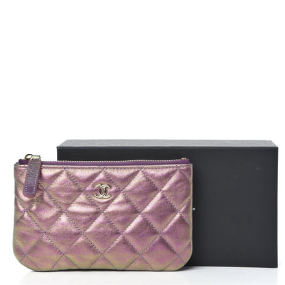 Chanel Iridescent Lambskin Quilted Small Cosmetic Case Purple 8 of 8