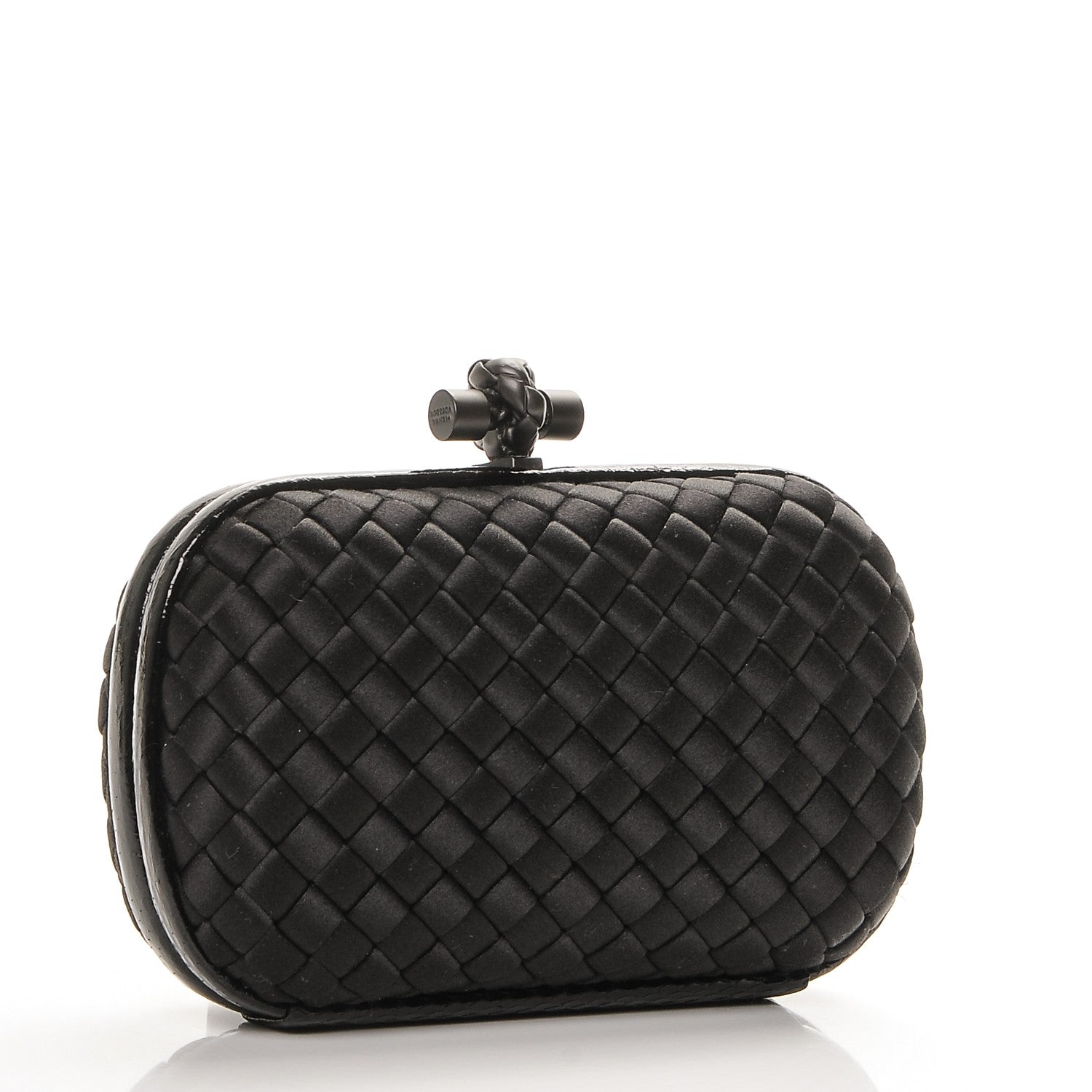 Bottega Veneta Satin Intreccio Impero Ayers Knot Clutch Black 3 of 6