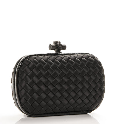 Bottega Veneta Satin Intreccio Impero Ayers Knot Clutch Black 3 of 6