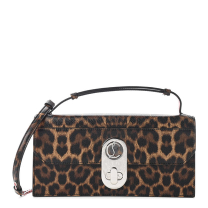 Christian Louboutin Calfskin Leopard Elisa Baguette Brown 1 of 9