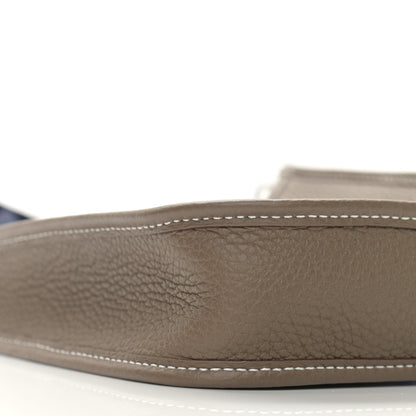 Hermes Taurillon Clemence Amazone Evelyne TPM Etoupe Bleu Indigo 8 of 10