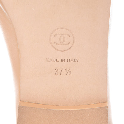 Chanel Lambskin CC Chain Mocassin Loafers 37.5 Beige 6 of 9