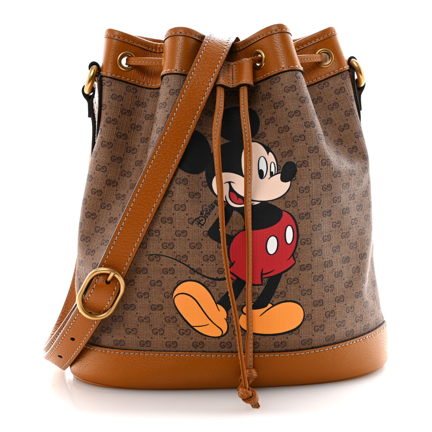 Gucci X DISNEY Mini Vintage GG Supreme Monogram Bucket Bag Beige Vintage Sun Oil 1 of 11