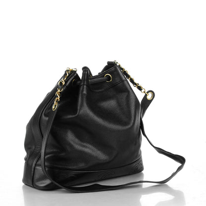 Chanel Caviar CC Drawstring Shoulder Bag Black 3 of 10