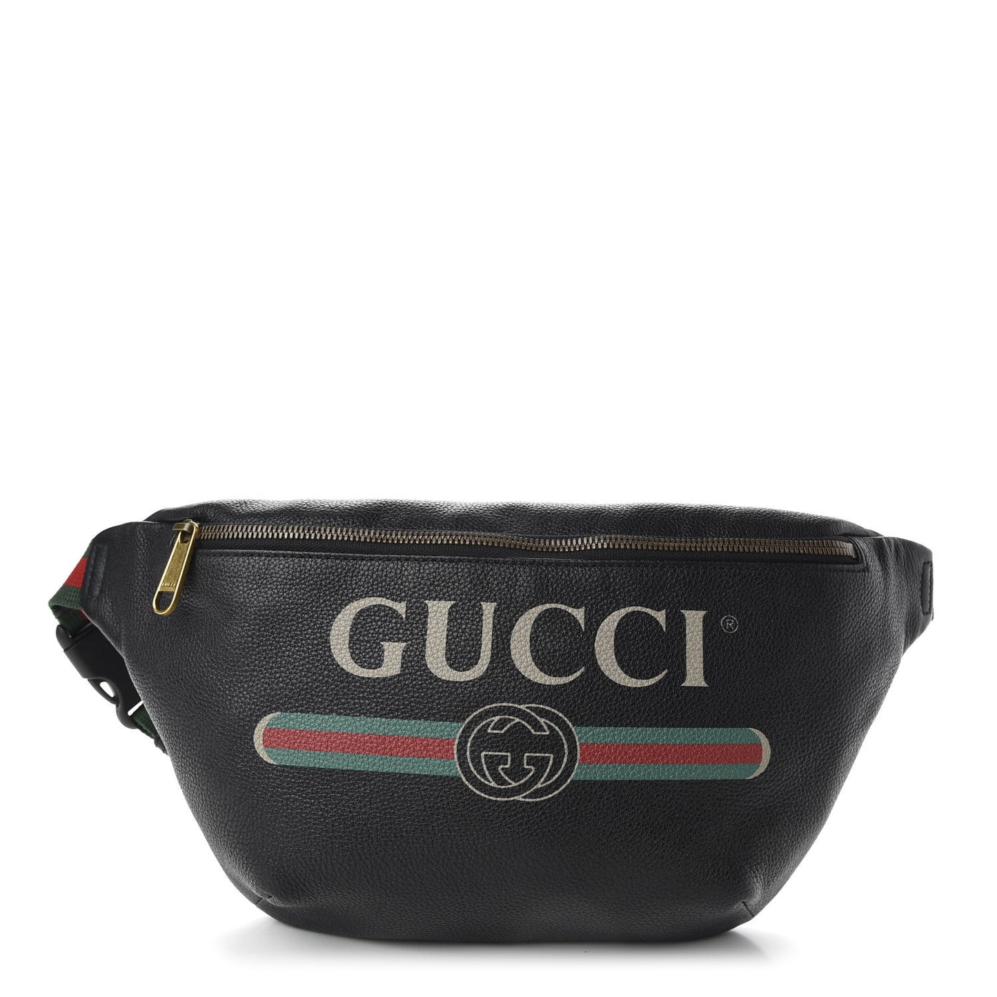 Grained Calfskin Logo Belt Bag Black