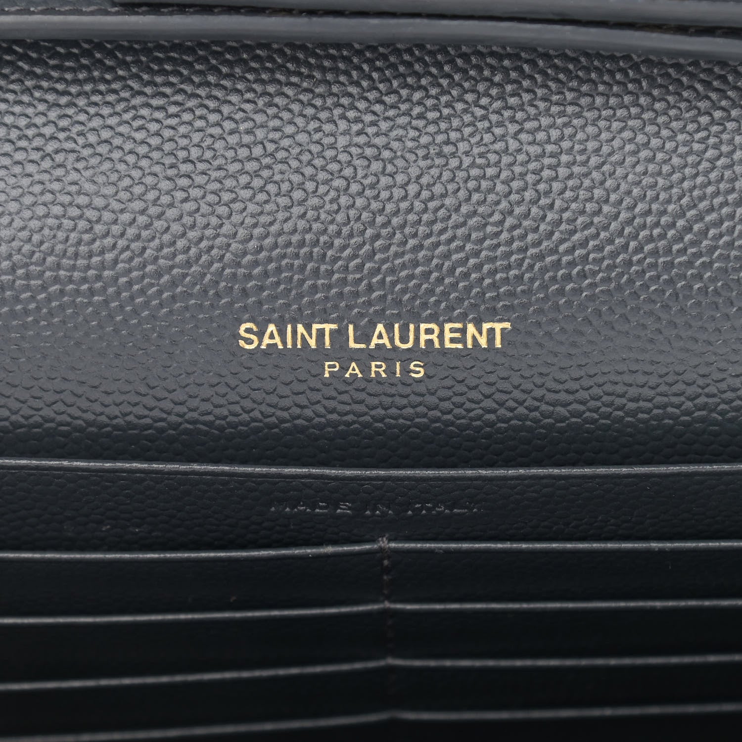 Saint Laurent Grain De Poudre Matelasse Chevron Monogram Chain Wallet Dark Smog 6 of 11