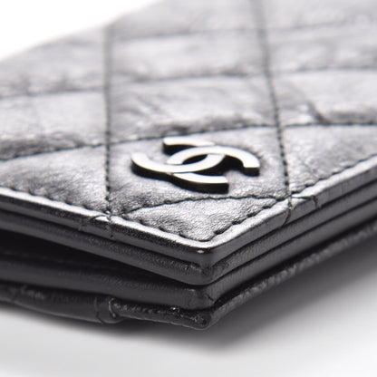Chanel Crumpled Calfskin Quilted Card Holder Wallet So Black 7 of 10