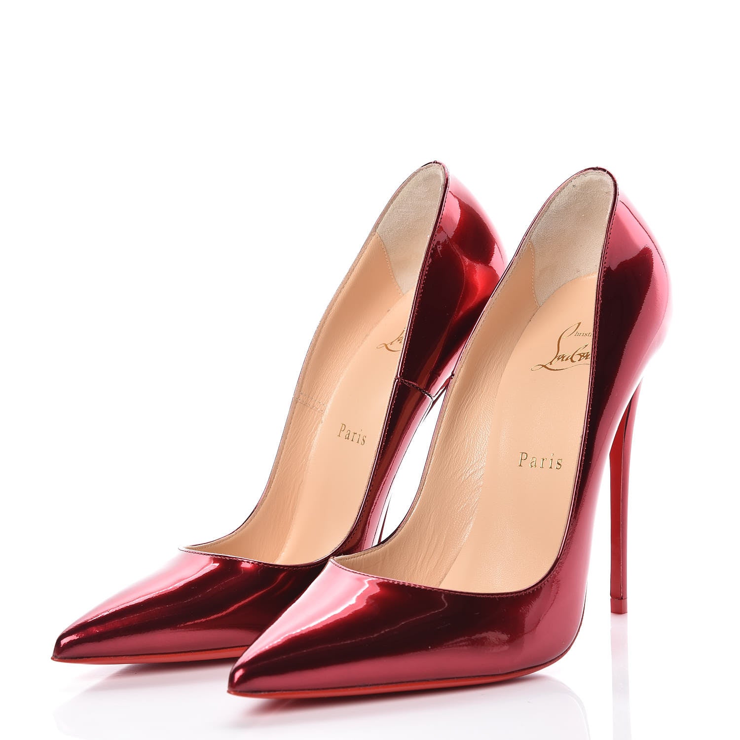 Christian Louboutin Metallic Patent So Kate 120 Pumps 38.5 Loubi 3 of 8