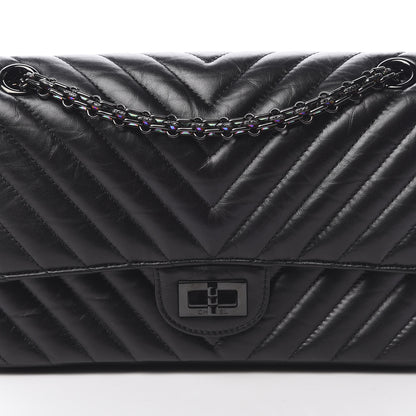 Chanel Aged Calfskin Chevron Quilted 2.55 Reissue 225 Flap So Black 8 of 12
