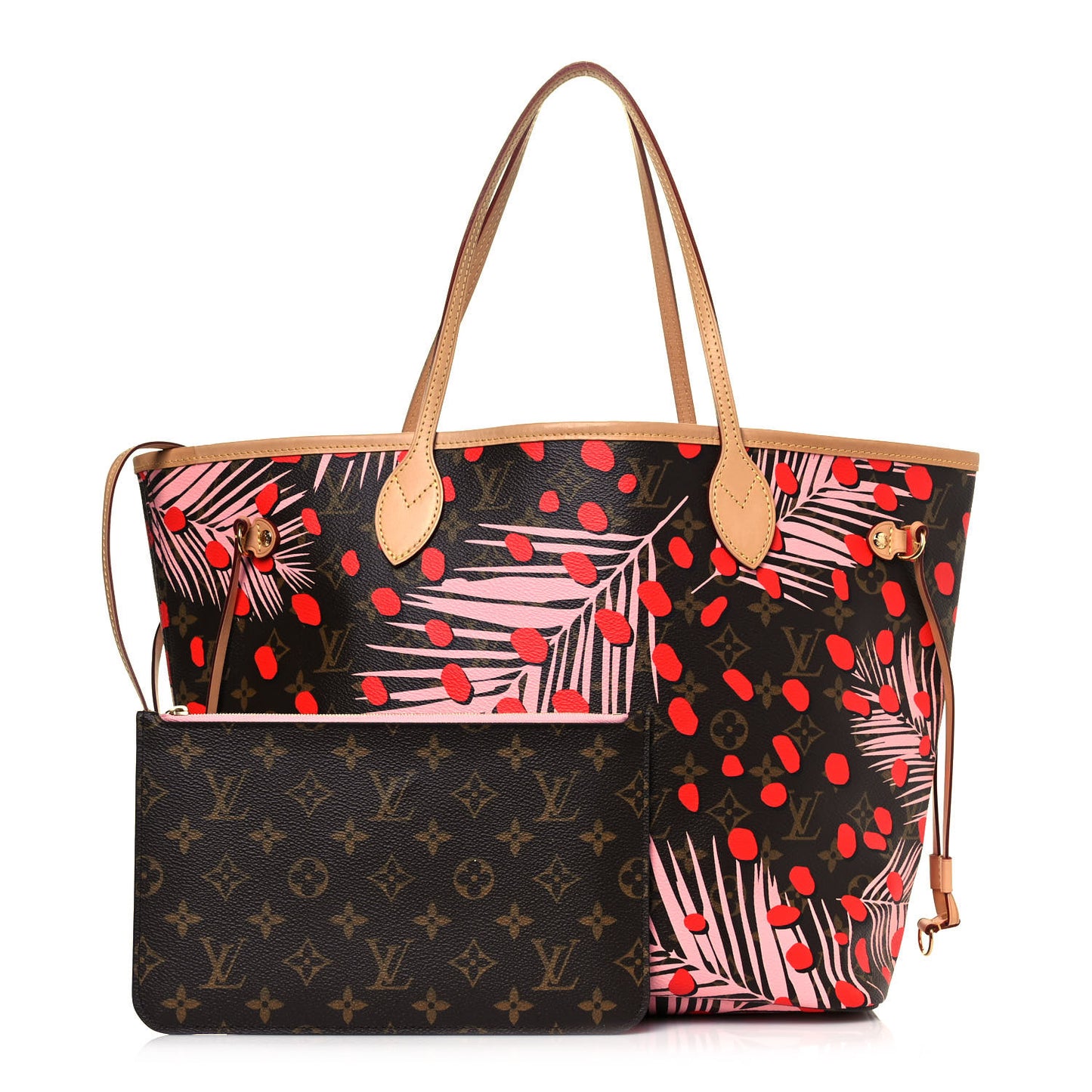 Monogram Jungle Dots Neo Neverfull MM Sugar Pink Poppy