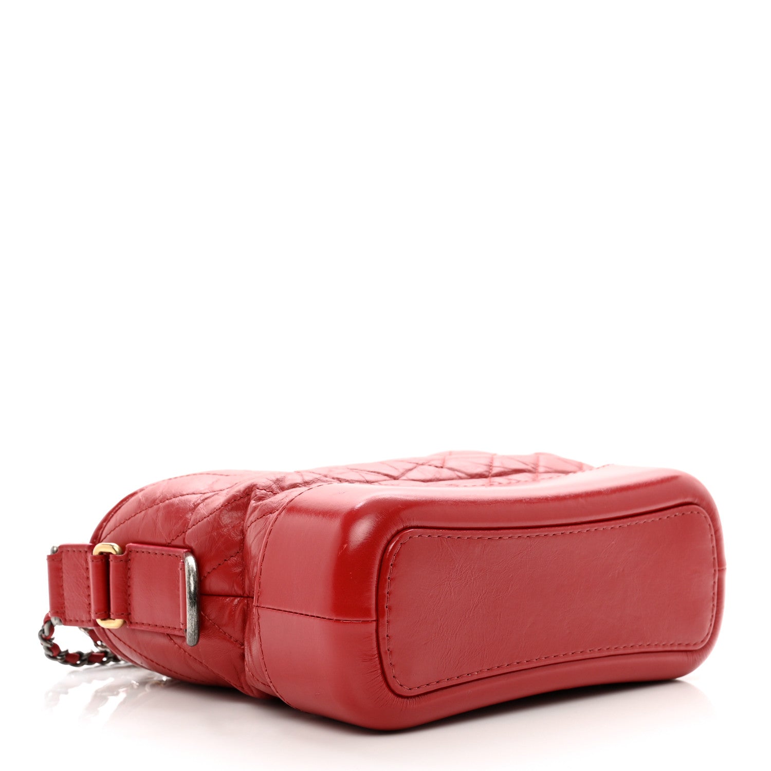 Chanel Aged Calfskin Quilted Small Gabrielle Logo Hobo Red 4 of 10