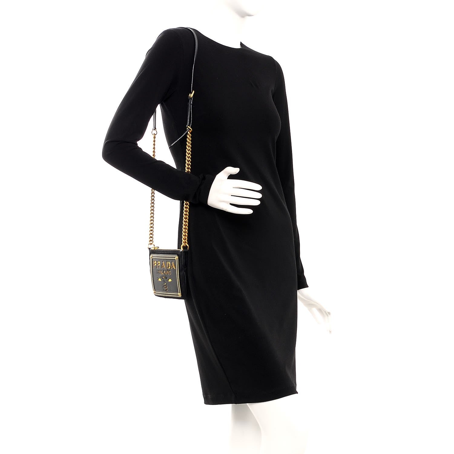 Prada Tessuto Nylon Logo Small Crossbody Bag Black 2 of 7