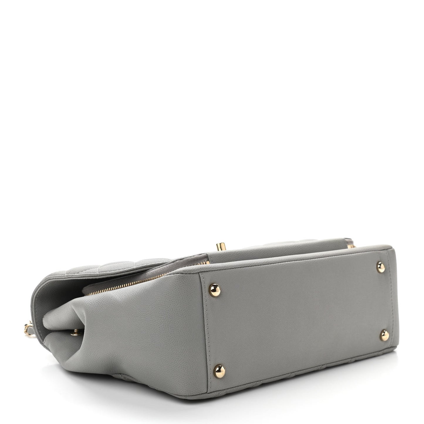Caviar Quilted Large Business Affinity Flap Grey