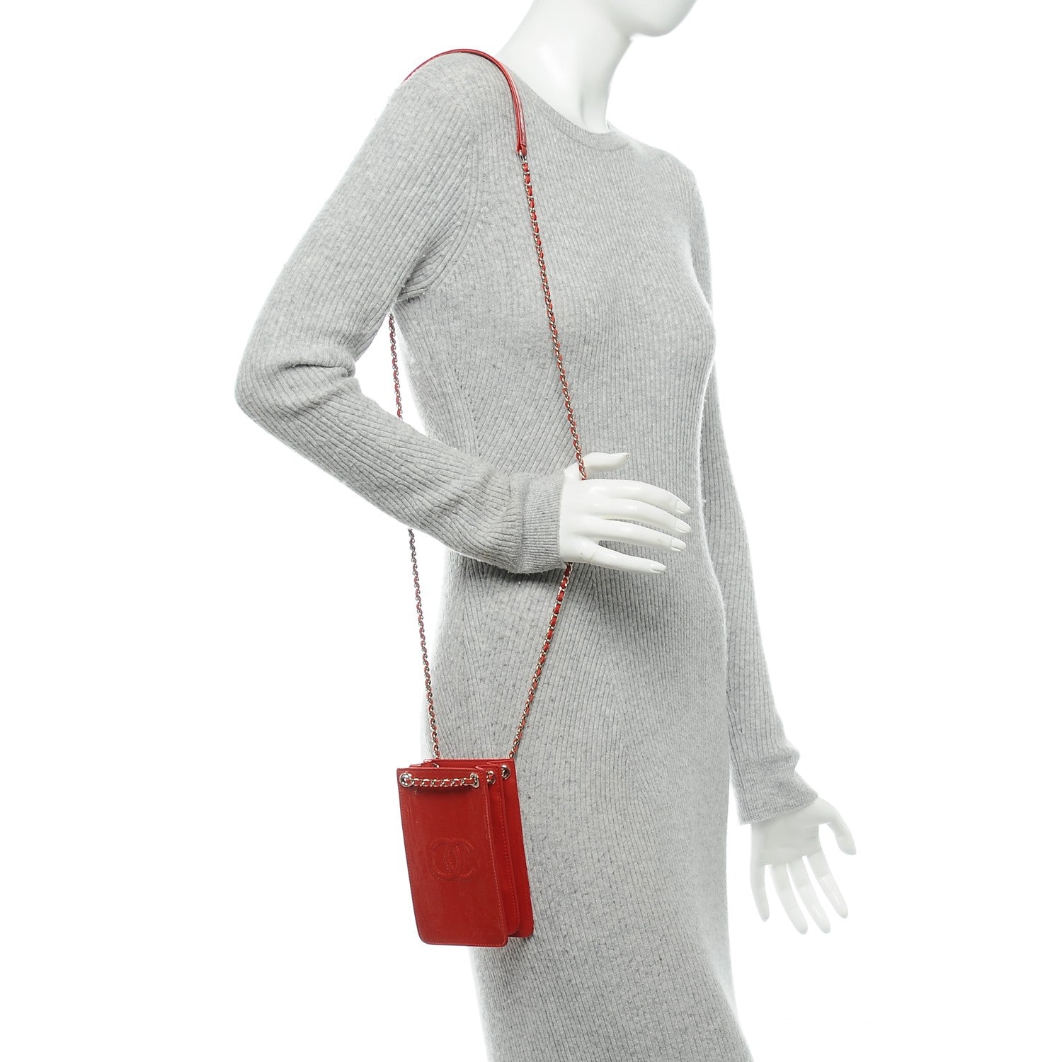 Chanel Patent Crossbody CC Phone Holder Red 2 of 7