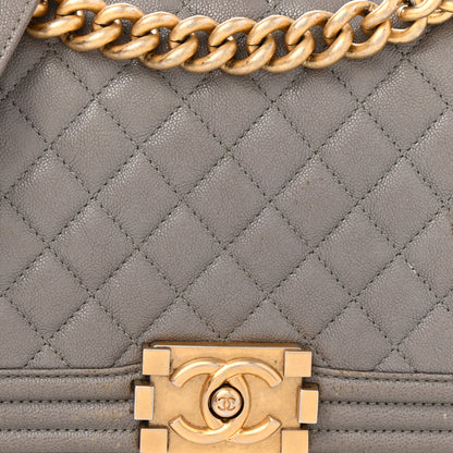 Chanel Caviar Quilted Medium Boy Flap Light Grey 4 of 13
