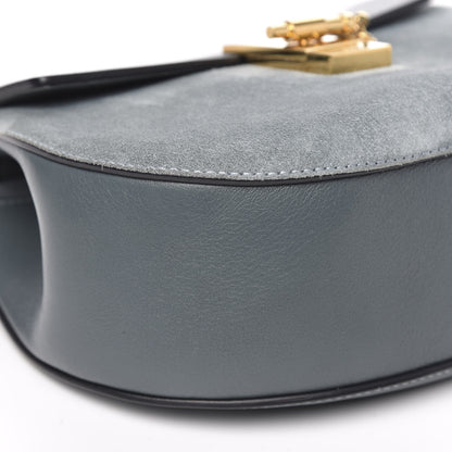 Chloe Suede Smooth Calfskin Mini Drew Shoulder Bag Cloudy Blue 8 of 9