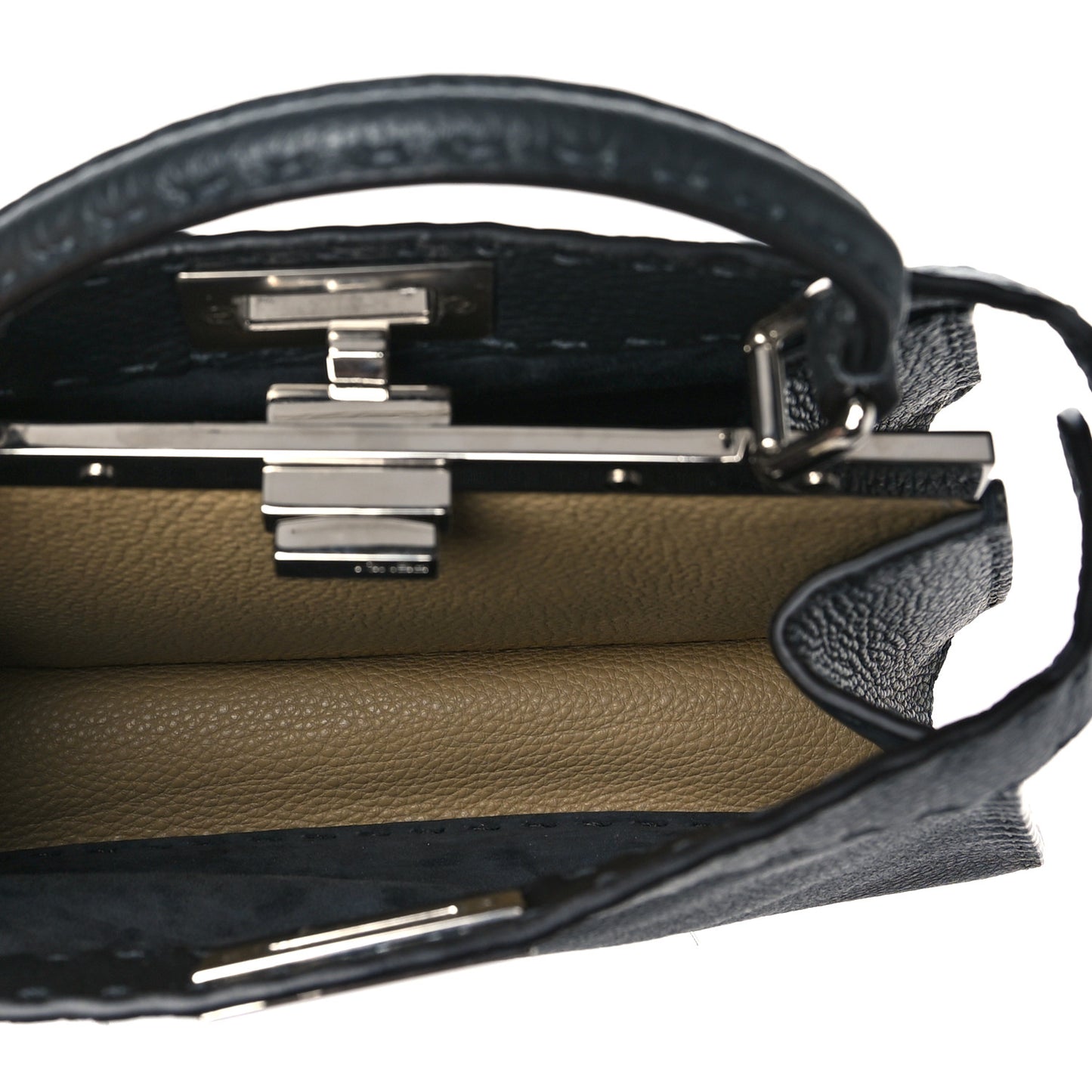 Cuoio Romano Selleria Chamois Small Peekaboo I SEE U Satchel Asfalto Camelia