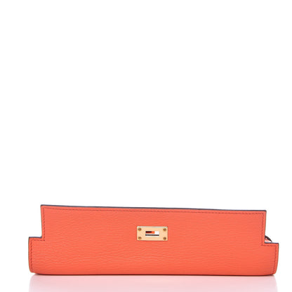 Hermes Chevre Mysore Kelly Longue Wallet Orange Poppy 21 of 24