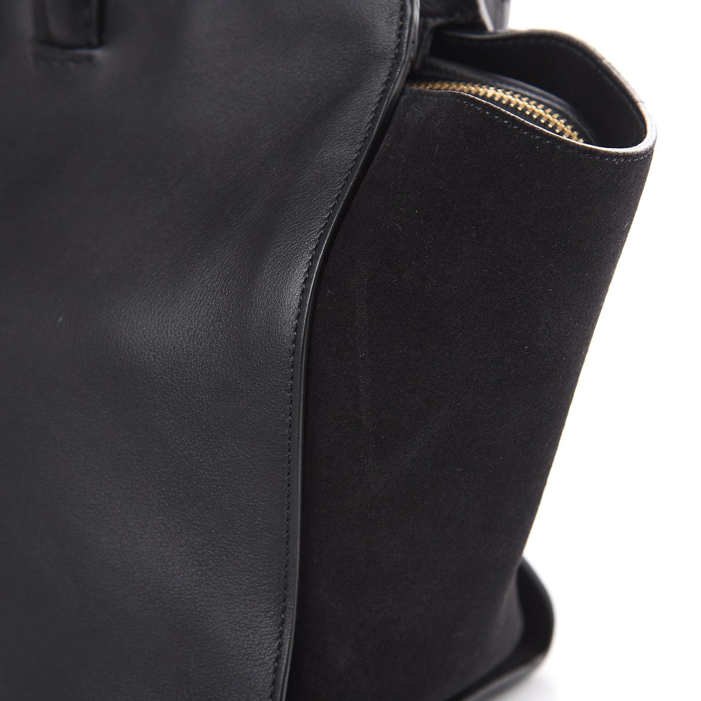 Calfskin Suede Small Monogram Downtown Cabas Black