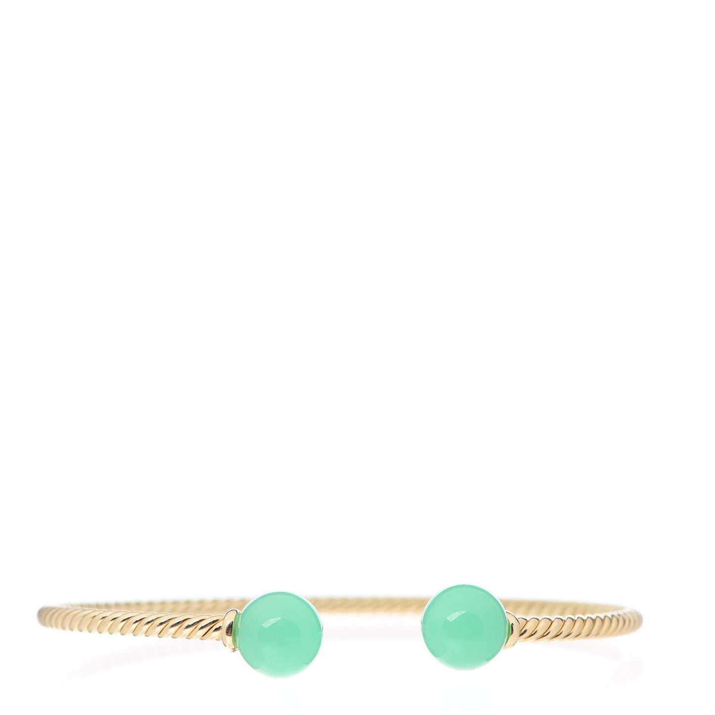 18K Yellow Gold Chrysoprase 8.5mm Solari Bead Bracelet