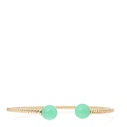 David Yurman 18K Yellow Gold Chrysoprase 8.5mm Solari Bead Bracelet 1 of 4