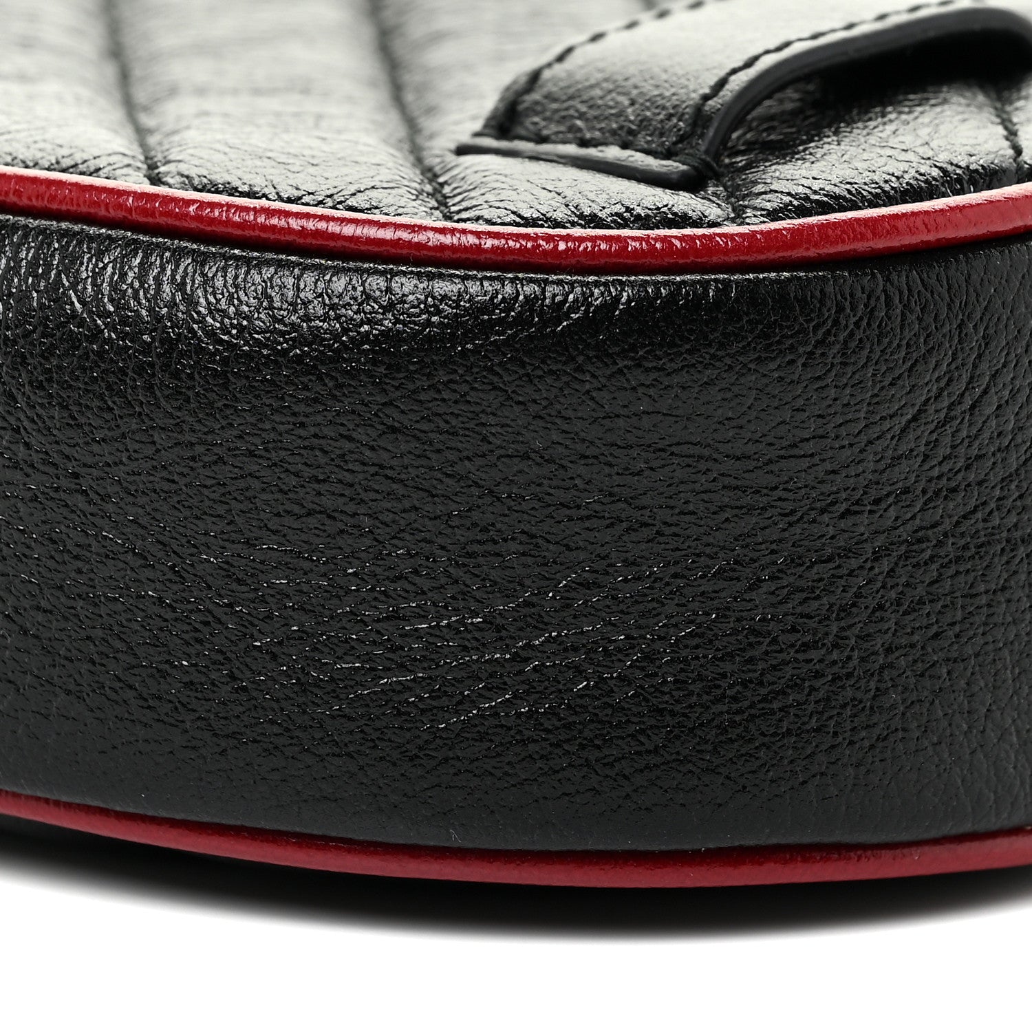 Gucci Azalea Calfskin Matelasse Diagonal Torchon GG Marmont Belt Bag 75 30 Black Romantic Cerise 11 of 12
