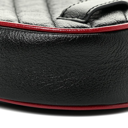 Gucci Azalea Calfskin Matelasse Diagonal Torchon GG Marmont Belt Bag 75 30 Black Romantic Cerise 11 of 12