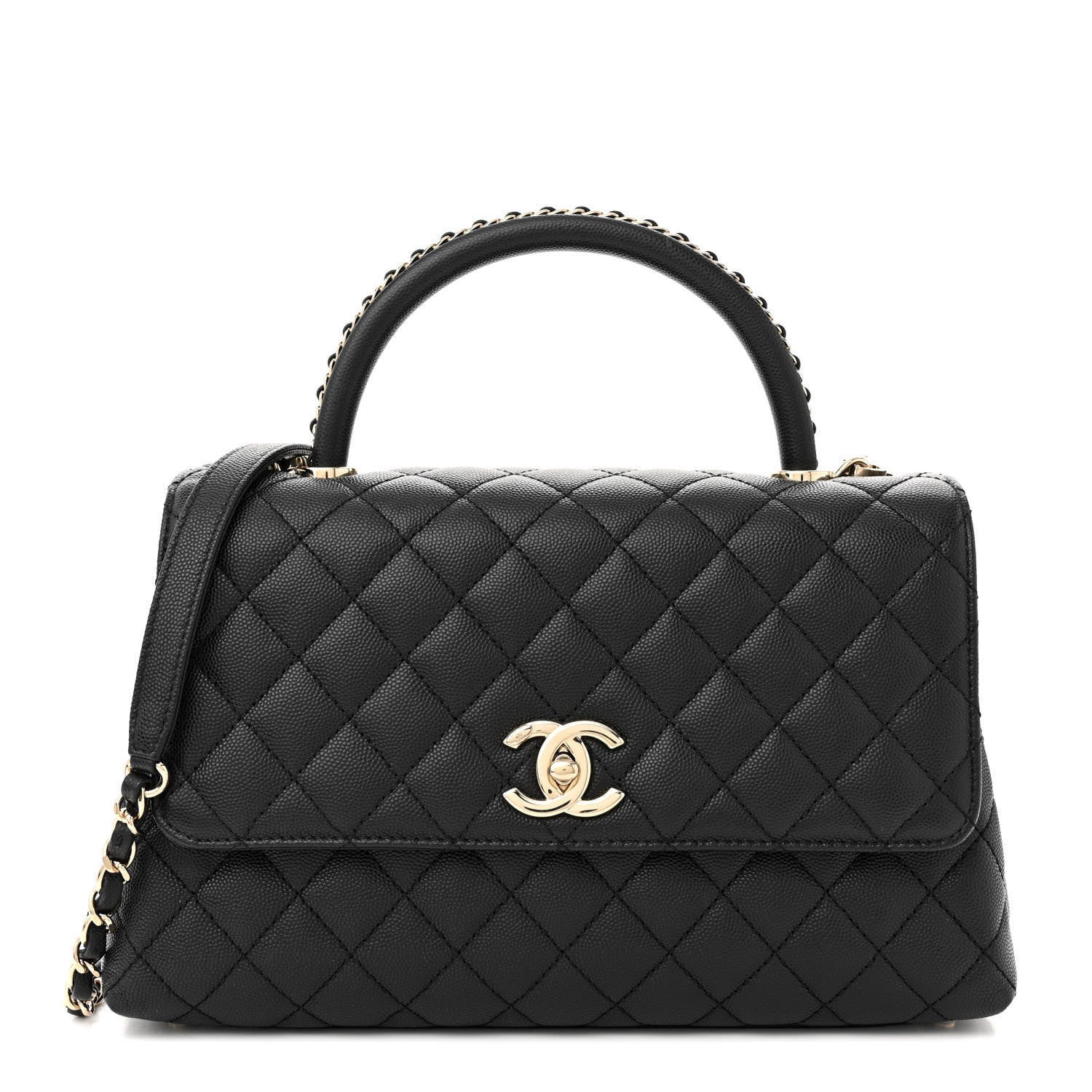 Chanel Caviar Quilted Small Coco Chain Handle Flap Black 1 of 11