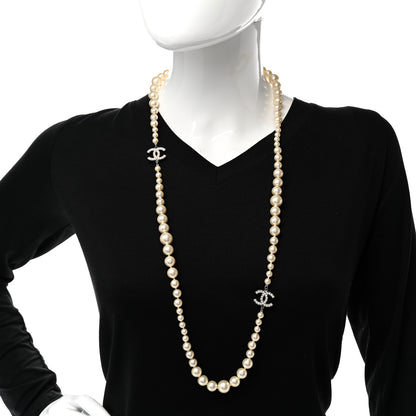 Chanel Graduated Pearl CC Long Necklace Gold 2 of 10