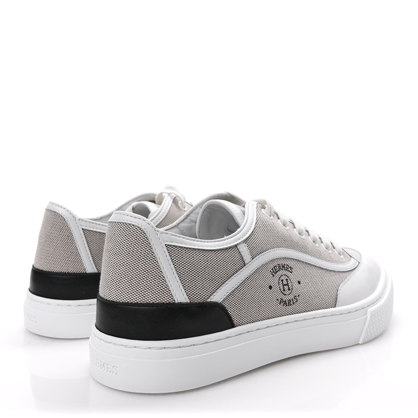 Canvas Calfskin Get Sneakers 39 Prunoir White