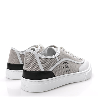 Hermes Canvas Calfskin Get Sneakers 39 Prunoir White 4 of 9