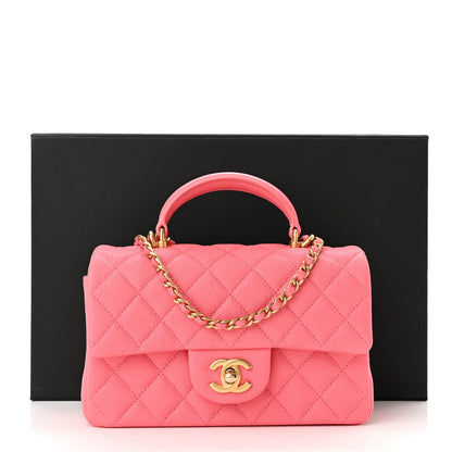 Chanel Caviar Quilted Mini Top Handle Rectangular Flap Pink 11 of 11