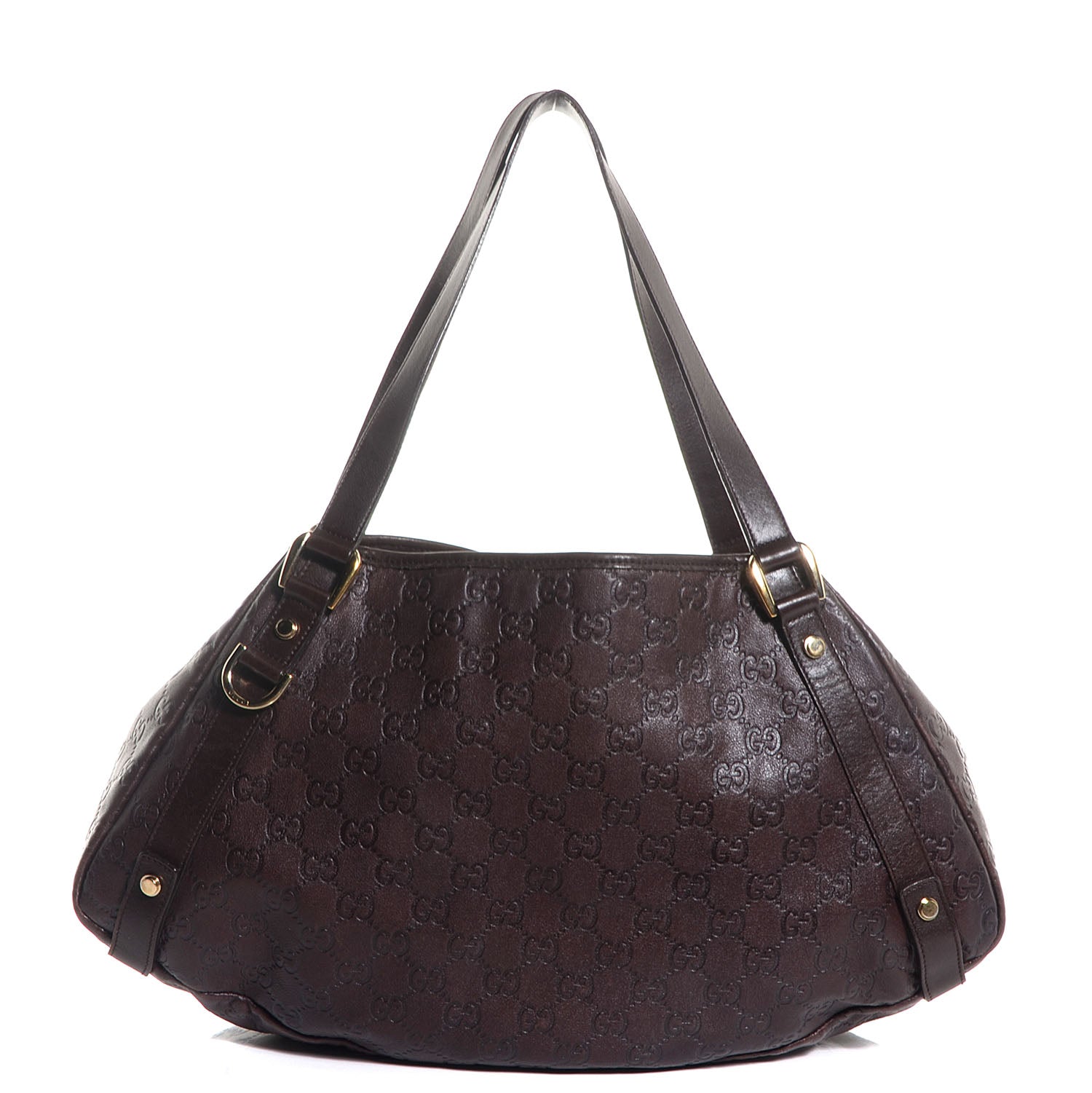 Gucci Guccissima Medium Abbey Shoulder Bag Chocolate 1 of 9