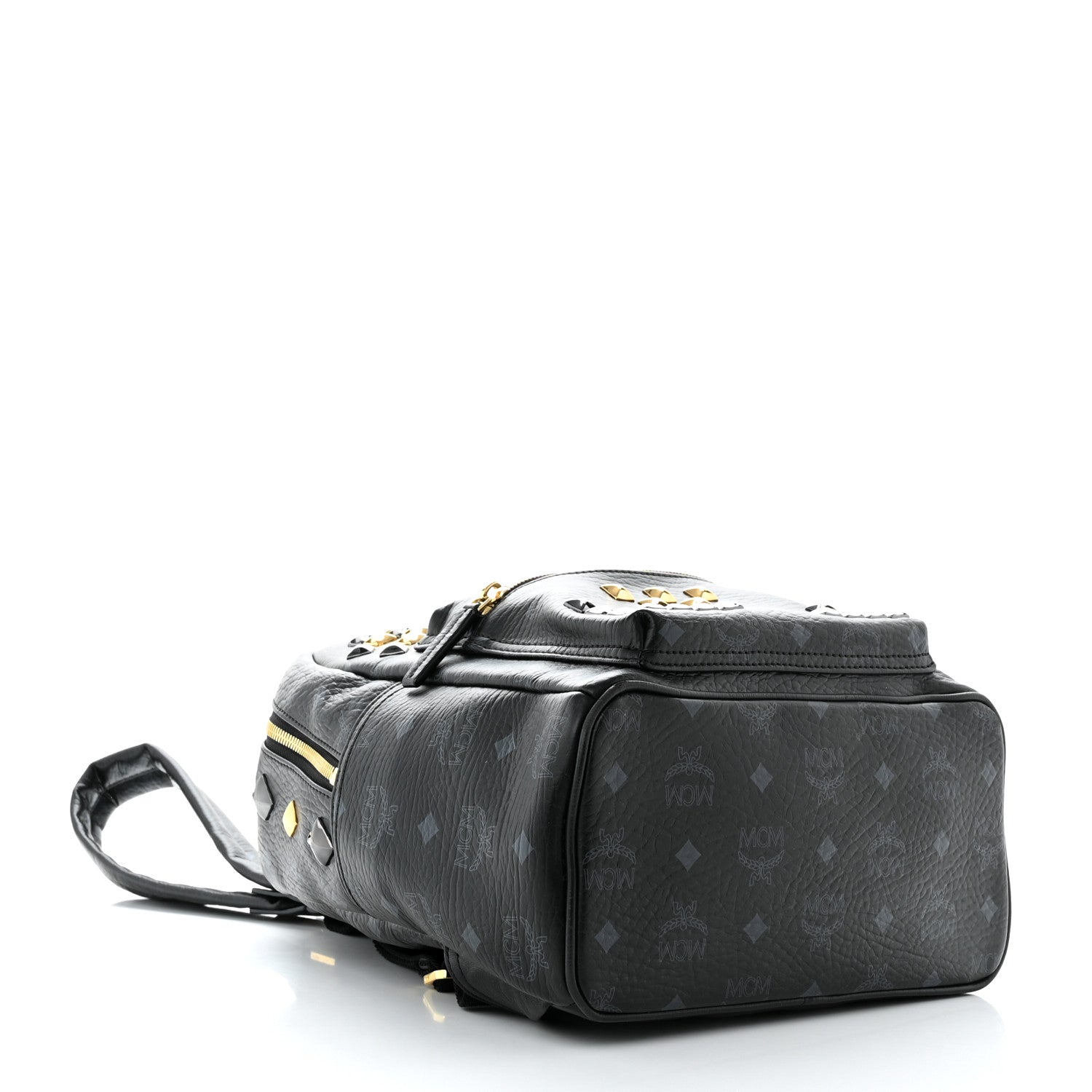 MCM Visetos Studded Small Stark M Backpack Black 4 of 10