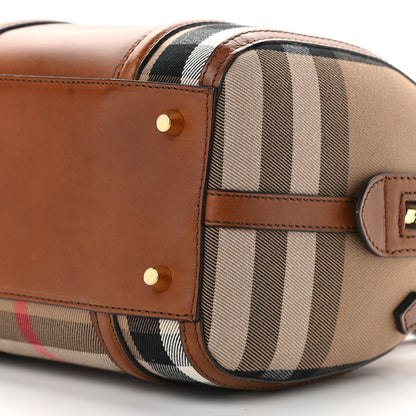 Burberry House Check Bridle Calfskin Small Alchester Bowling Bag Dark Tan 10 of 10